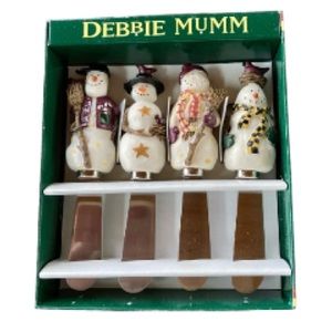 Debbie Mumm Snowman Butter Spreader Christmas Holiday Serving Set